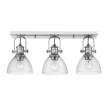  3118-3SF CH-SD - Hines 3-Light Semi-Flush in Chrome with Seeded Glass